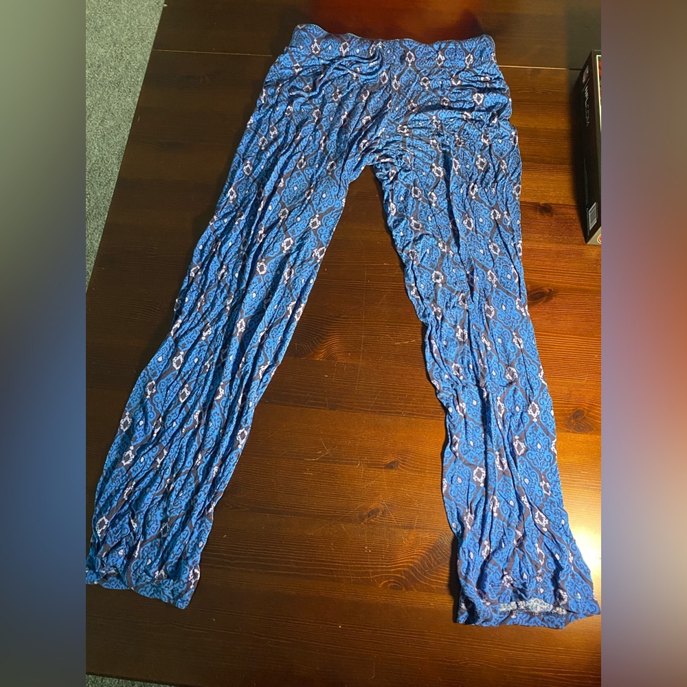 Blue Patterned Pajama Pants